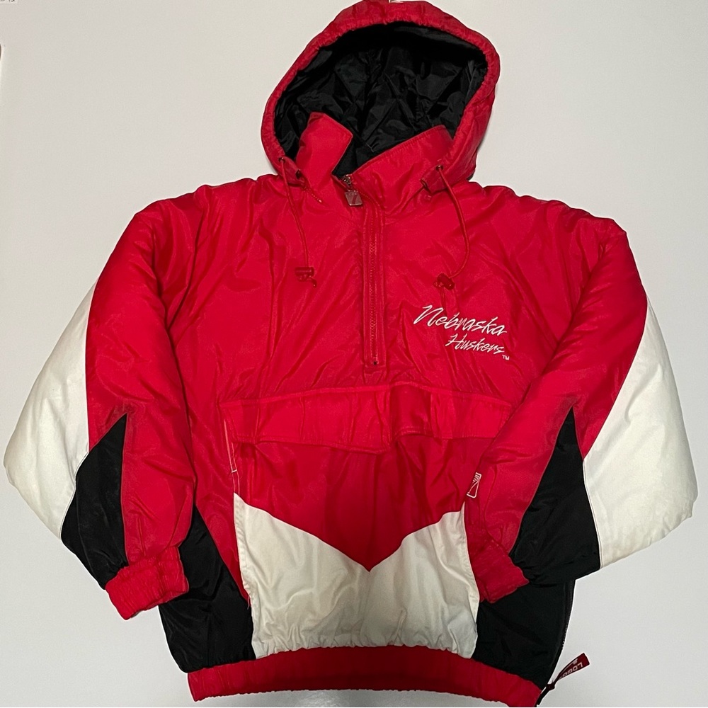 Vintage Nebraska Huskers quarter-zip Pullover Coat